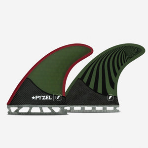 Thruster fins - Pyzel Medium RTM Hex Green / Red, FUTURES.